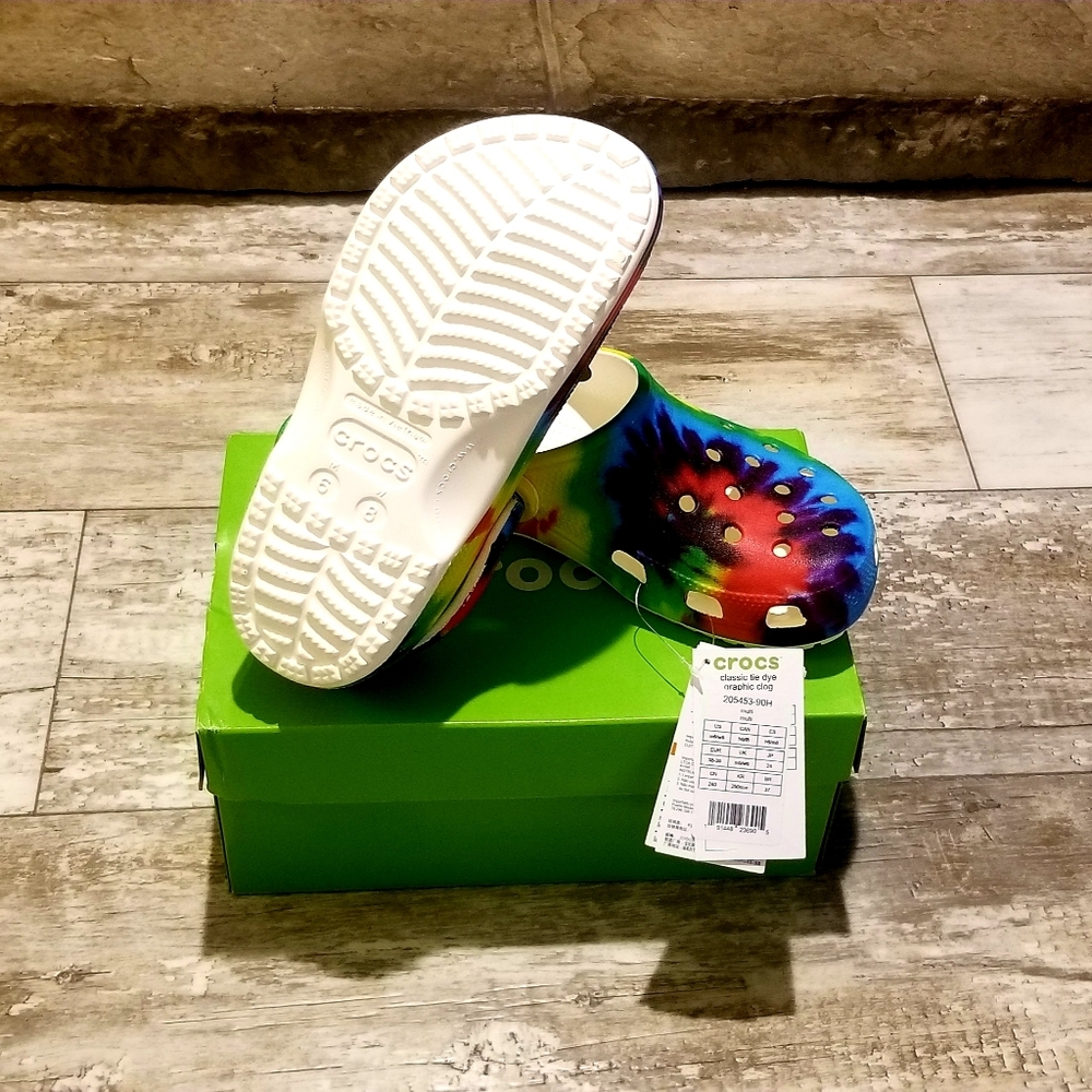Tie dye Crocs